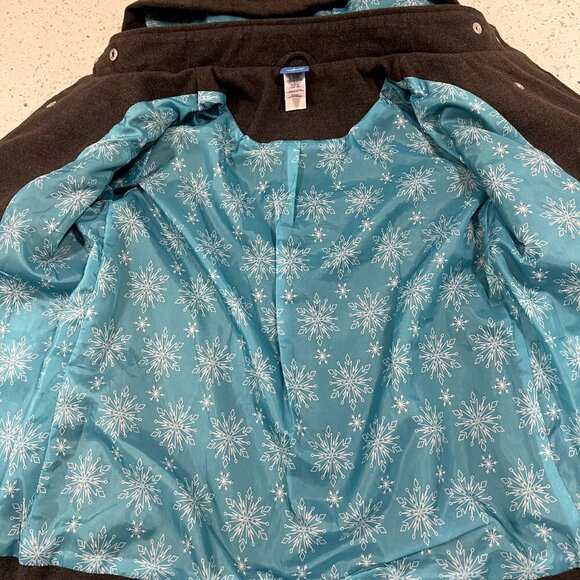 20% off $40+! Authentic Disney Frozen Girls Jacket 6X Grey LIKE NEW Pea Coat - Picture 10 of 13